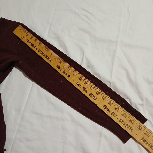 Talbots Med Maroon Multicolor Flecked V-Neck Sweater Cotton Blend Lightweight - Picture 14 of 16